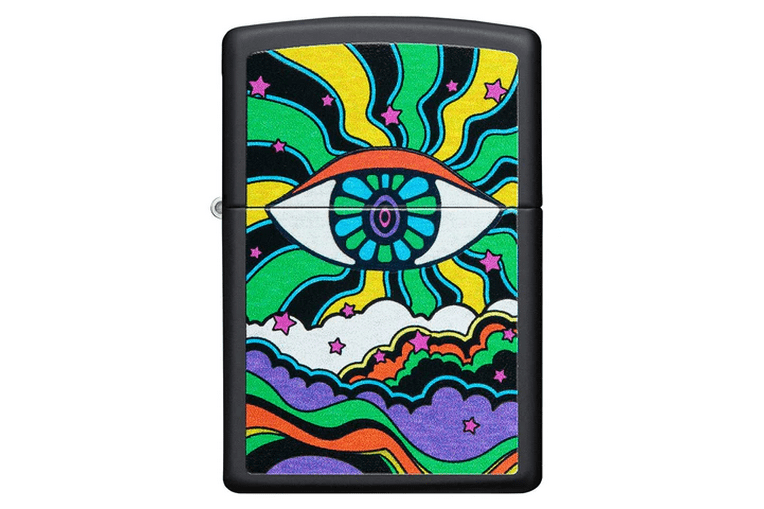 Black Light Eye Design Zippo