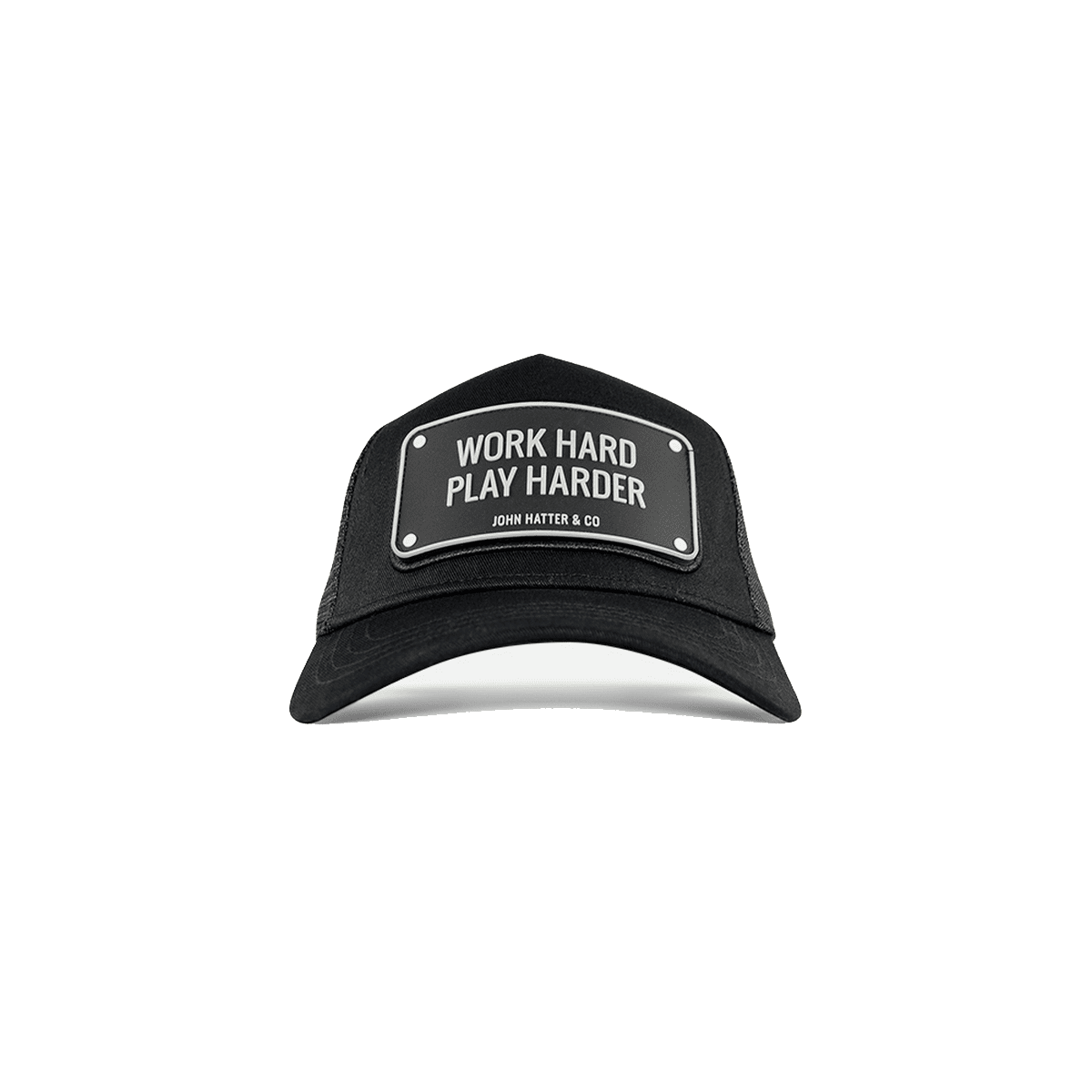 Work hard play harder Jockey καπέλο με rubber patch - John Hatter & Co